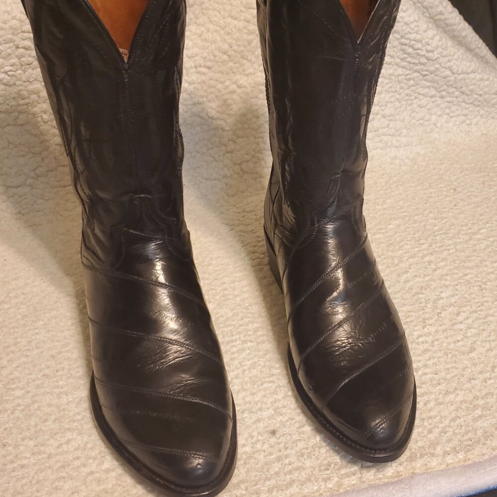 Genuine EEL Dan Post Boots EUC 9 EW - Picture 2 of 14